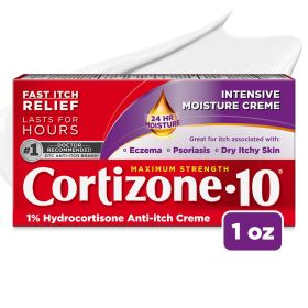 Cortizone 10 Max Strength Intensive Moisture Anti-Itch Cream, 1 oz