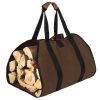 Firewood Carrier Bag with Handle Durable Wear-Resistant Fireplace Logs Holder Side Opening Wood Storage Carrying Bag