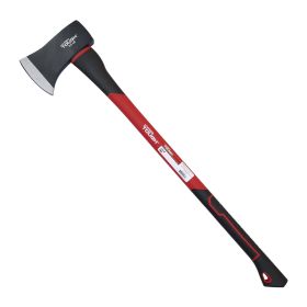 Hyper Tough 3.5 lb Single Bit Axe with Red & Black Double Injection Fiberglass 34" Handle