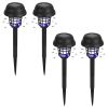 4 Pack Solar Powered Mosquito Zapper Outdoor Insect Killer Torch Waterproof Bug Zapper with UV Light White Light for Yard Garden Farm Patio