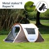 2 Person White Brown Pop Up Camping Tent