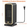 500W Portable Electric Heater PTC Ceramic Heating Space Heater Overheating Tip Over Protection