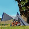 Outsunny 15.4'x15.4'x8.5' Teepee Tent, Waterproof Camping Tent with Porch Area, Floor and Carry Bag, for 2-3 Person Outdoor Backpacking Camping Hiking