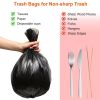 4 Rolls Black Garbage Bags 6.18 Gallons Unscented Disposable Trash Bags Portable Leak Resistant Trash Can Liners for Bathroom Office Kitchen Bedroom C