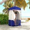 Outsunny Portable Shower Tent, Privacy Shelter, Camping Dressing Changing Tent Room with Solar Shower Bag, Floor and Carrying Bag, Blue