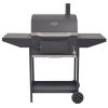 BBQ Charcoal Smoker with Bottom Shelf Black