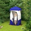 Outsunny Portable Shower Tent, Privacy Shelter, Camping Dressing Changing Tent Room with Solar Shower Bag, Floor and Carrying Bag, Blue