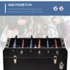 Outsunny 68QT Patio Cooler Ice Chest with Foosball Table Top, Portable Poolside Party Bar Cold Drink Rolling Cart on Wheels with Tray Shelf