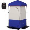 Outsunny Portable Shower Tent, Privacy Shelter, Camping Dressing Changing Tent Room with Solar Shower Bag, Floor and Carrying Bag, Blue