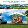 SUV Camping Tent, Outdoor SUV Tent with Double Doors for 5 Person, Waterproof PU2000mm Double Layer Tent for Outdoor Travel, Blue & Gray