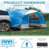 SUV Camping Tent, Outdoor SUV Tent with Double Doors for 5 Person, Waterproof PU2000mm Double Layer Tent for Outdoor Travel, Blue & Gray