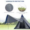 Outsunny 15.4'x15.4'x8.5' Teepee Tent, Waterproof Camping Tent with Porch Area, Floor and Carry Bag, for 2-3 Person Outdoor Backpacking Camping Hiking