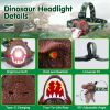 Dinosaur Headlamp Kids Headlight Dinosaur Flashlight with Realistic Roar Sound 4 Modes Adjustable Headband Kid Camping Gear Unique Gifts for Boys