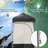 Outsunny Portable Shower Tent, Privacy Shelter, Camping Dressing Changing Tent Room with Solar Shower Bag, Floor and Carrying Bag, Black