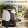 Outsunny Portable Shower Tent, Privacy Shelter, Camping Dressing Changing Tent Room with Solar Shower Bag, Floor and Carrying Bag, Black